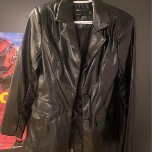 ASOS Black Faux Leather Blazer